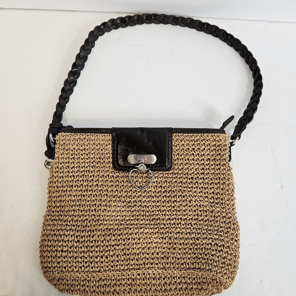 Brighton‎ Purse Weaved Body/Leather Trim 11.5" X 8" X 3"